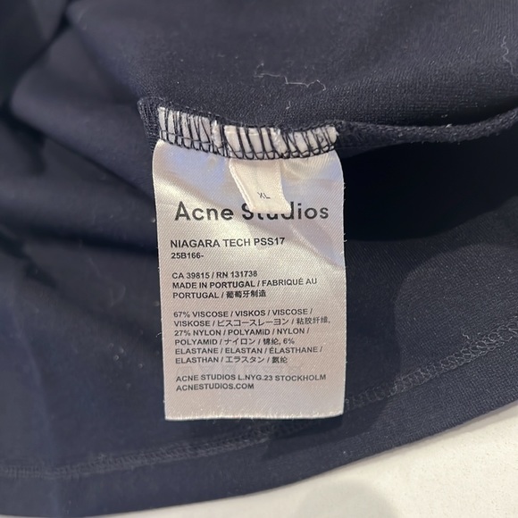 Acne Studios Navy Cotton Jersey T-shirt - Picture 4 of 4